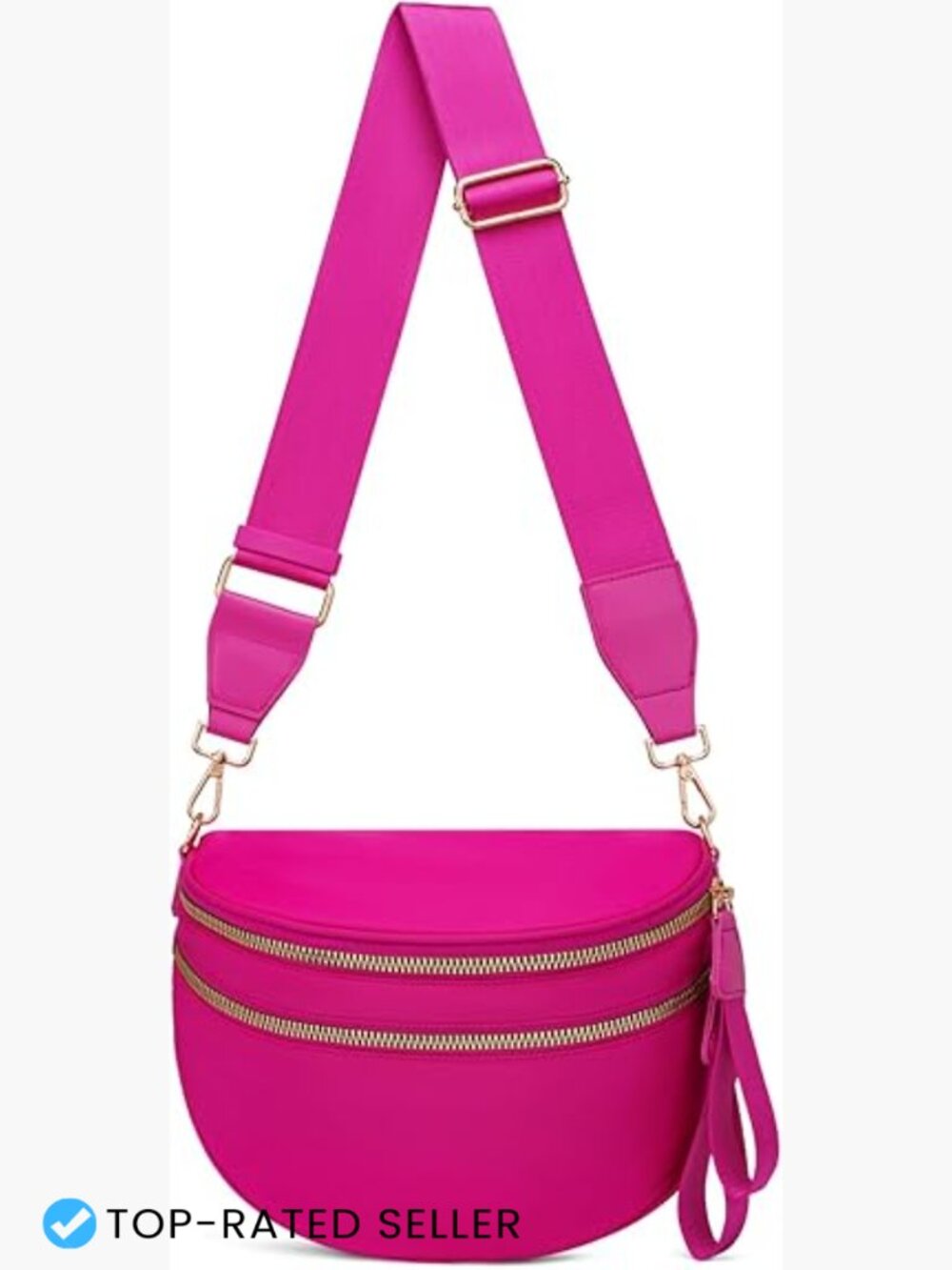 Trendy Crossbody Bum Bag Fanny Pack for Travel Spacious Checkered Nylon - Picture 1 of 7